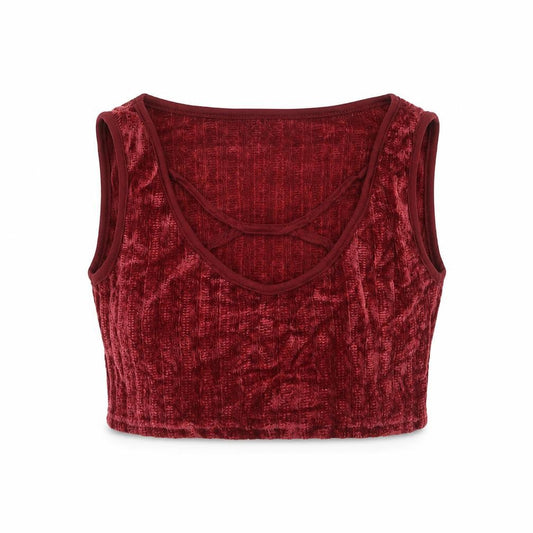 Womens UK Size 8 Misspap Red Cropped T-Shirt