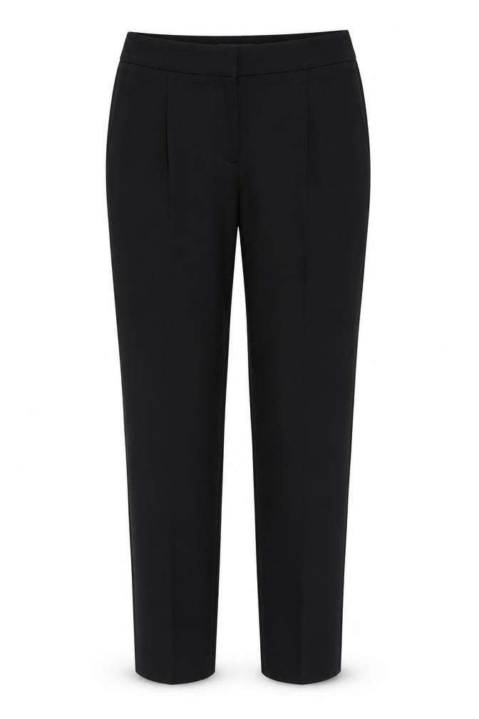 Front view of Marks & Spencer women’s black trousers, size UK 12, 27-inch leg
