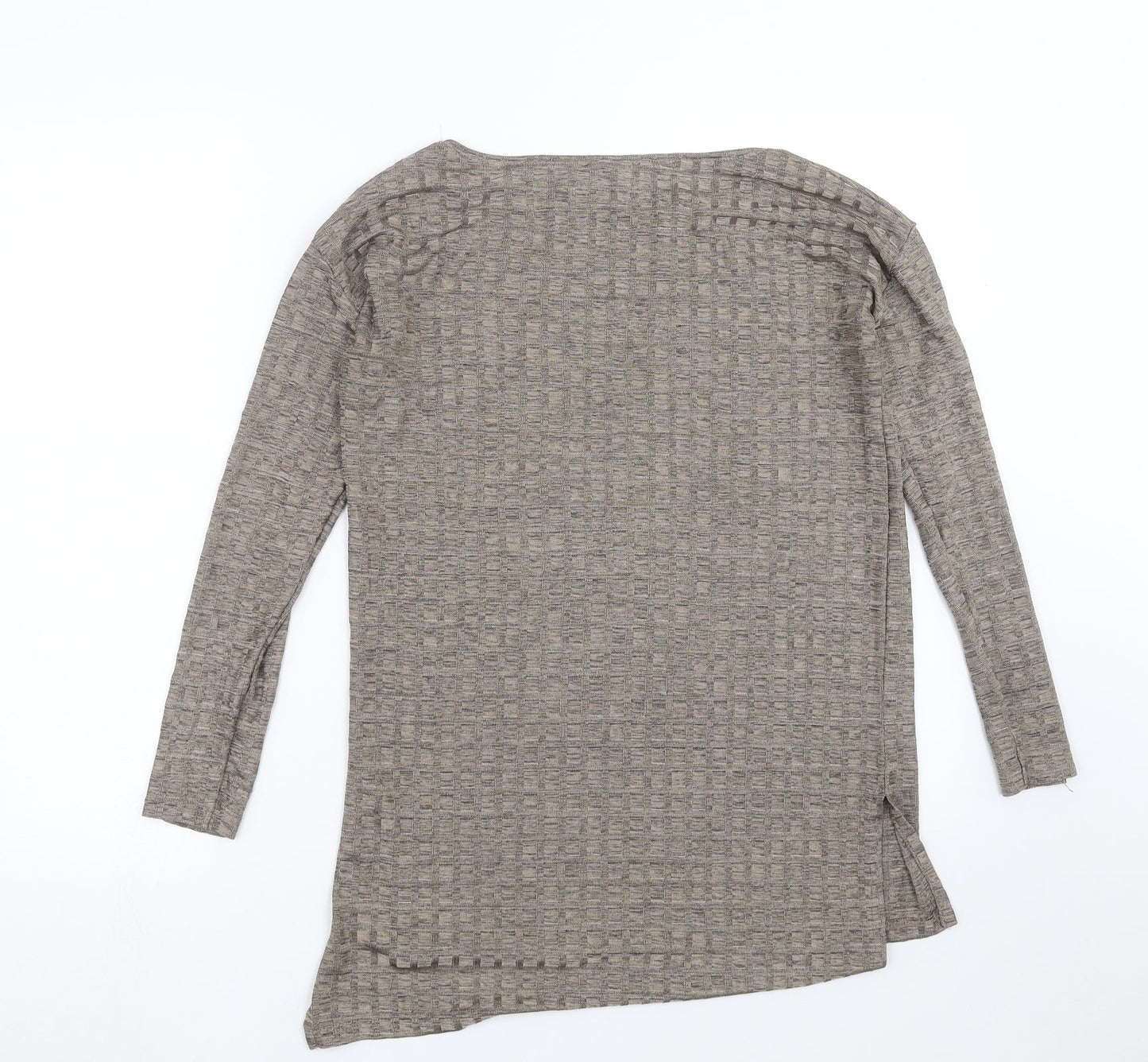 Womens UK Size S Zara Brown Basic T-Shirt