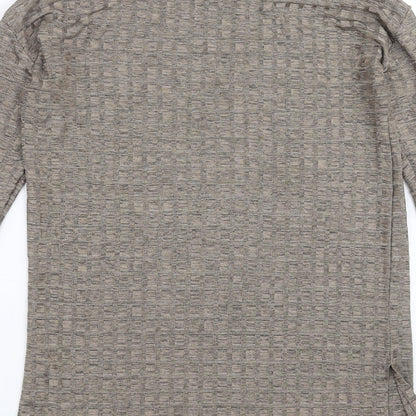 Womens UK Size S Zara Brown Basic T-Shirt