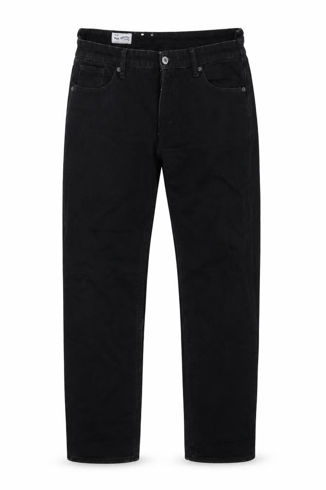 Front view of Indigo women’s black denim straight jeans, size UK 30, 27-inch leg