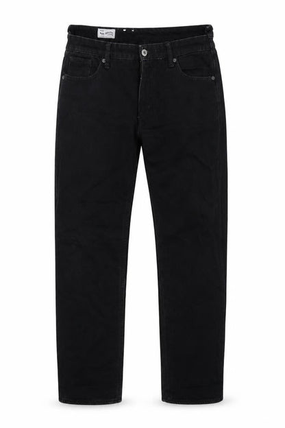 Front view of Indigo women’s black denim straight jeans, size UK 30, 27-inch leg