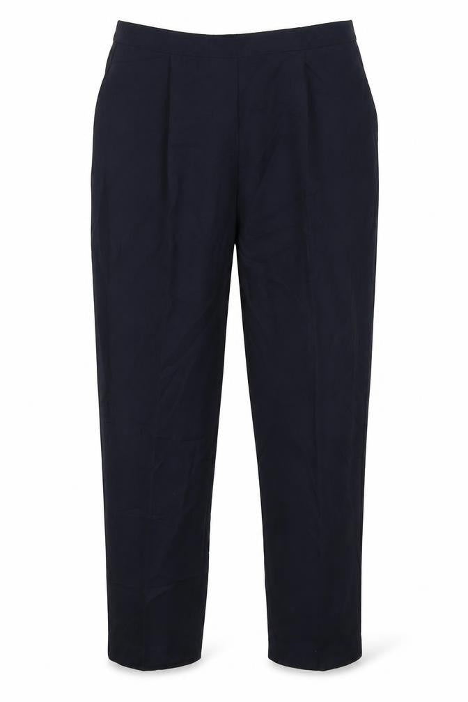 Front view of Isabelle women’s blue trousers, size UK 18, 28-inch leg