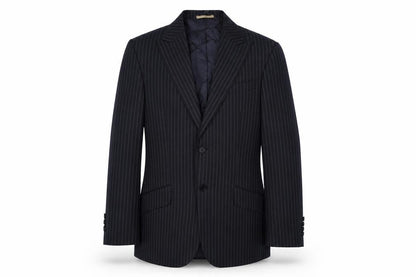 Front view of Next men’s blue striped jacket blazer, size 38