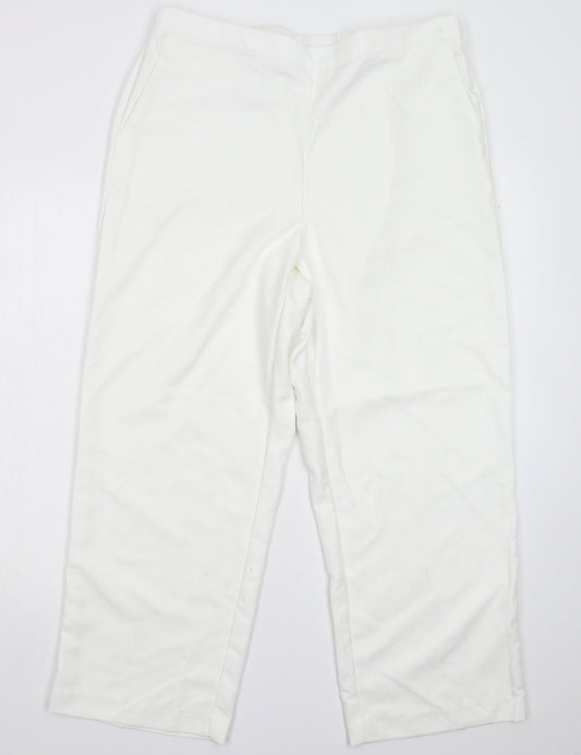 Alfred Dunner Womens White   Trousers  Size 16 L25 in