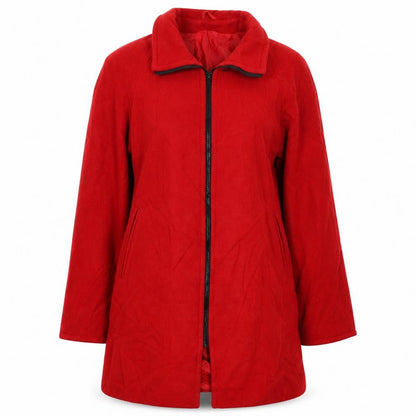 Womens UK Size 14 Classic Woman Red Pea Coat