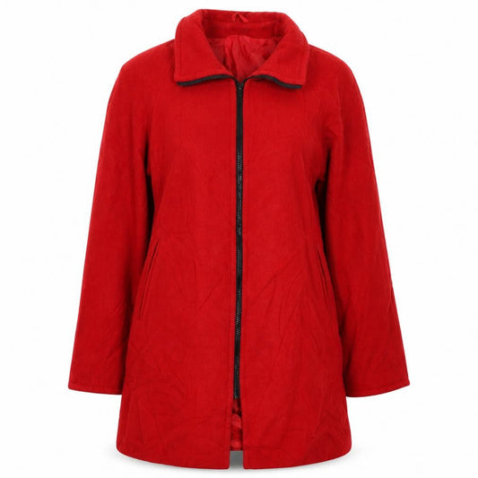 Womens UK Size 14 Classic Woman Red Pea Coat