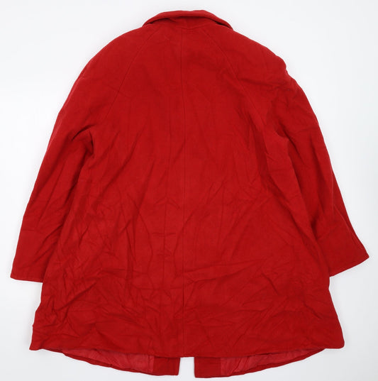 Classic Woman Womens Red   Pea Coat Coat Size 14