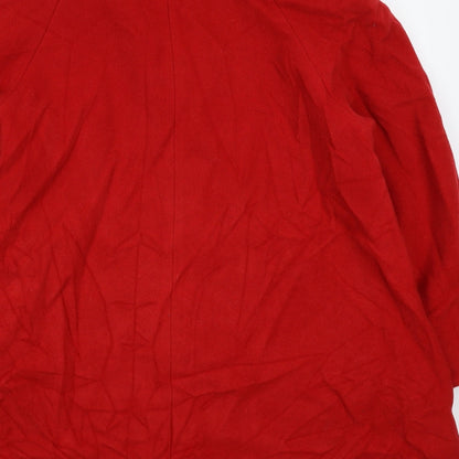 Classic Woman Womens Red   Pea Coat Coat Size 14
