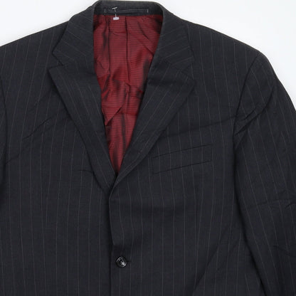 Marks and Spencer Mens Grey Striped  Jacket Suit Jacket Size 40