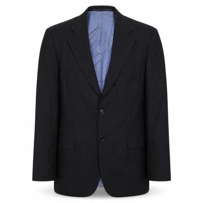 Front view of Marks & Spencer men’s black striped jacket suit jacket, size 40
