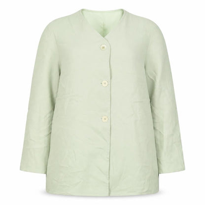 Front view of Compliments women’s green jacket blazer, size UK 14