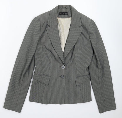 Dorothy Perkins Womens Grey Striped  Jacket Suit Jacket Size 8