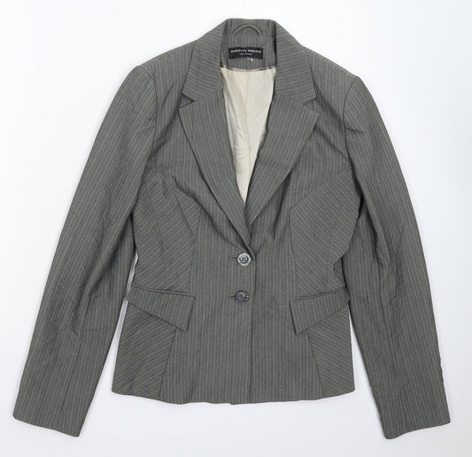 Dorothy Perkins Womens Grey Striped  Jacket Suit Jacket Size 8