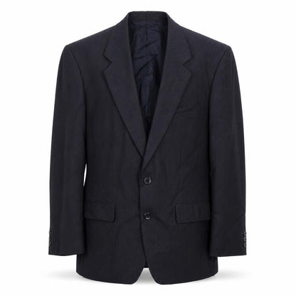 Front view of Marks & Spencer men’s blue striped jacket suit jacket, size 38