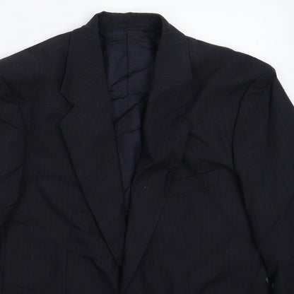 Marks and Spencer Mens Blue Striped  Jacket Suit Jacket Size 38