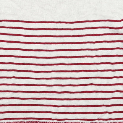 Gap Womens White Striped Knit Pullover Jumper Size M