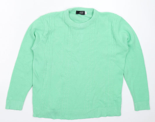 Womens UK Size M ME Green Pullover Jumper