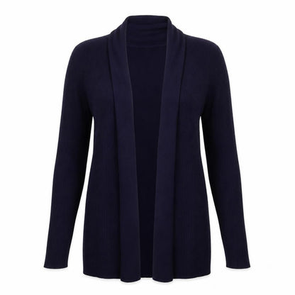 Front view of Bonmarché women’s blue knit cardigan jumper, size S