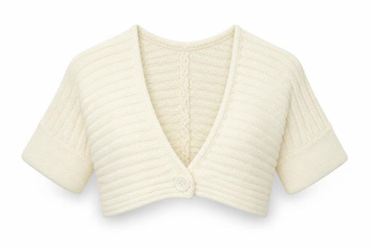 Look Womens White  Knit Cardigan Jumper Size M