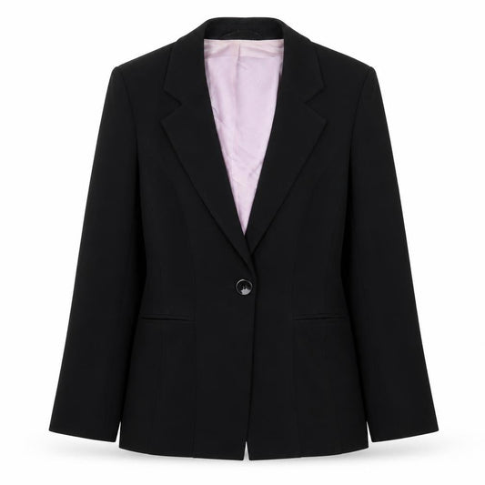 Front view of BHS women’s black jacket suit jacket, size UK 10