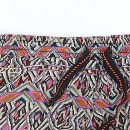 Denim Co Womens Black Geometric  Hot Pants Shorts Size 12