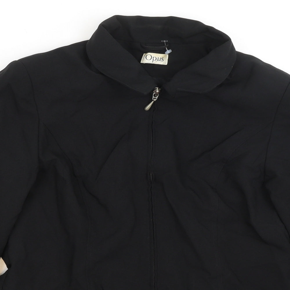 Womens UK Size 12 OPUS Black Full Zip Jumper
