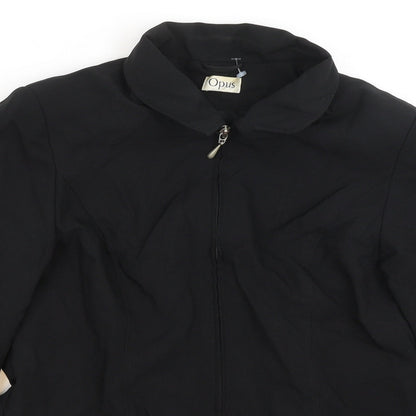 Womens UK Size 12 OPUS Black Full Zip Jumper