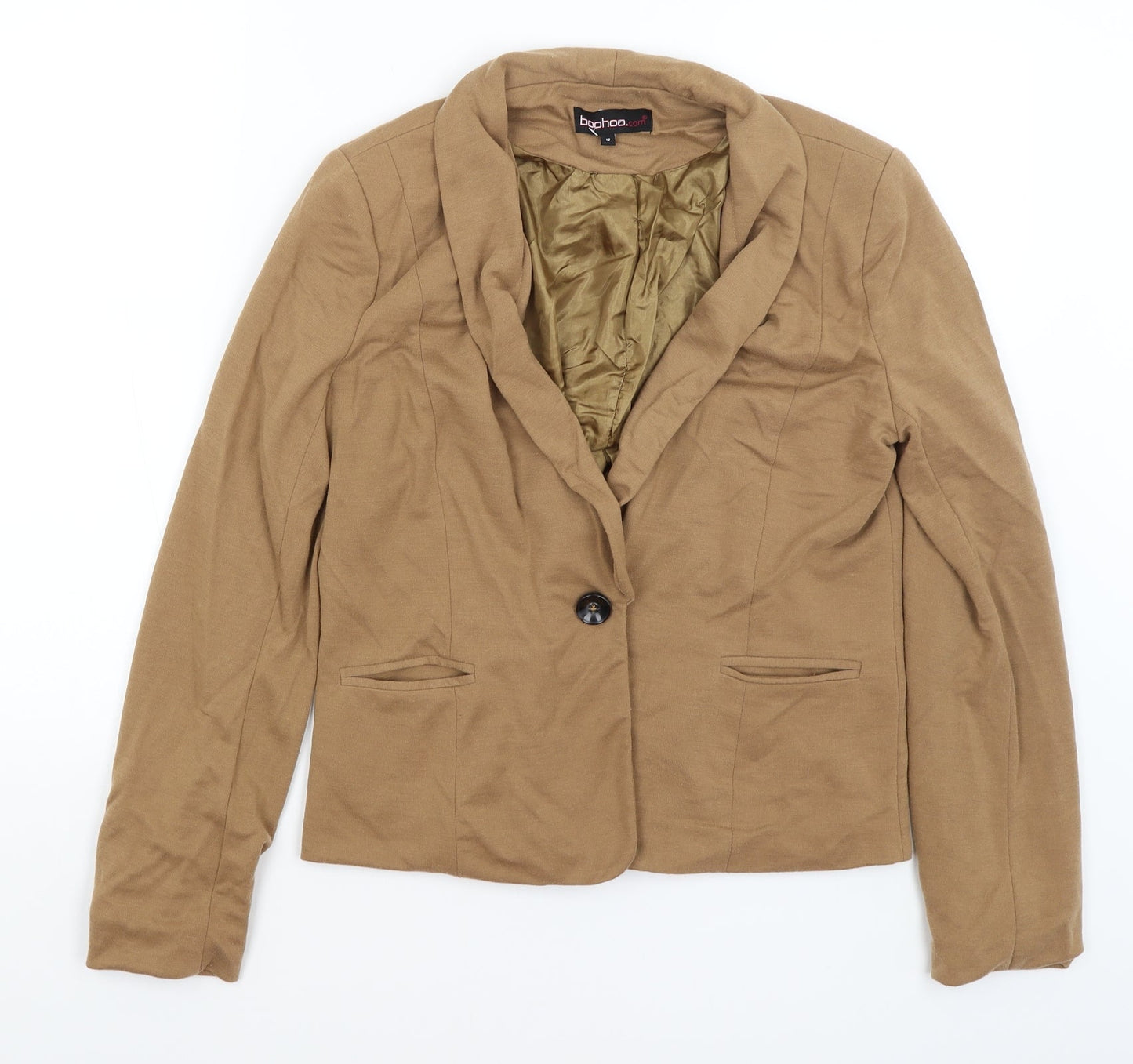 Boohoo Womens Brown   Jacket Blazer Size 12