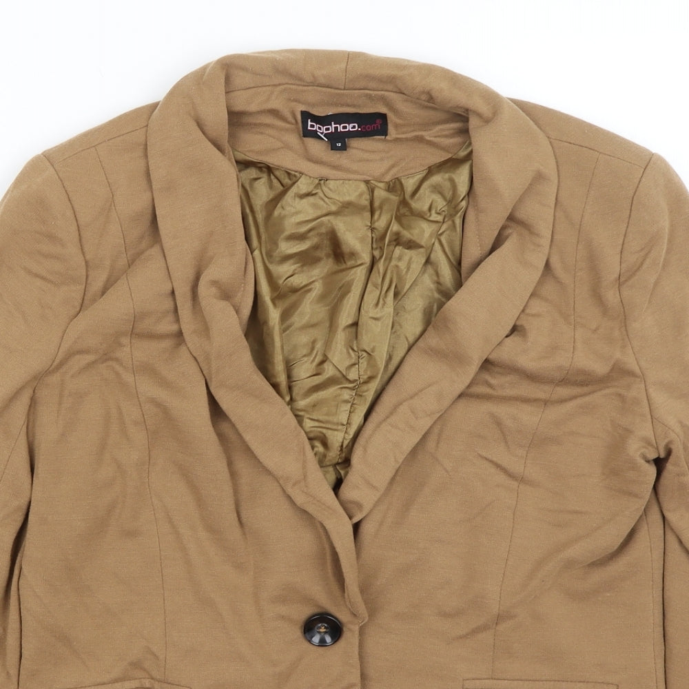 Boohoo Womens Brown   Jacket Blazer Size 12