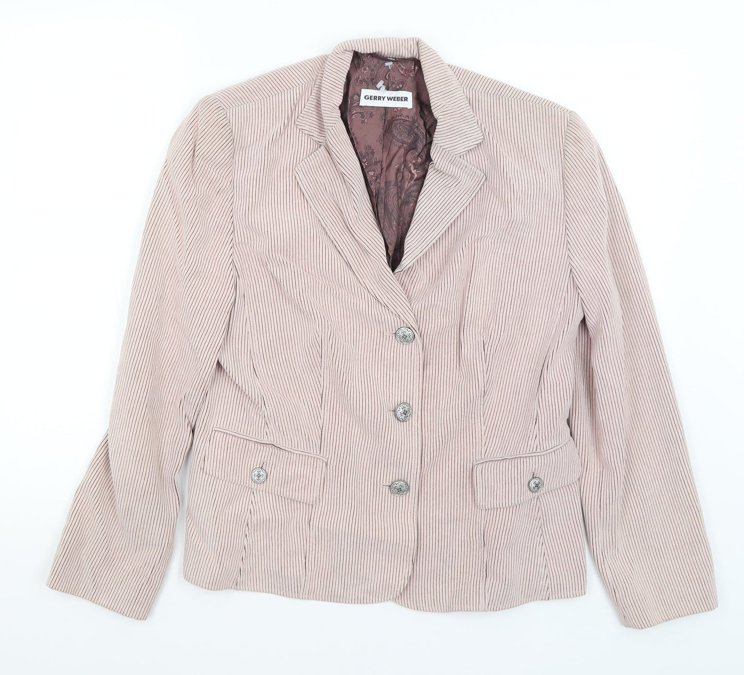 Gerry Weber Womens Pink Striped  Jacket Blazer Size 14