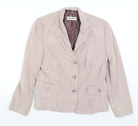 Gerry Weber Womens Pink Striped  Jacket Blazer Size 14