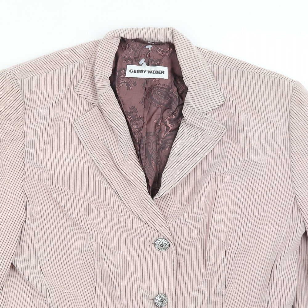 Gerry Weber Womens Pink Striped  Jacket Blazer Size 14