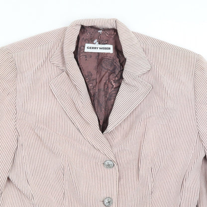 Gerry Weber Womens Pink Striped  Jacket Blazer Size 14