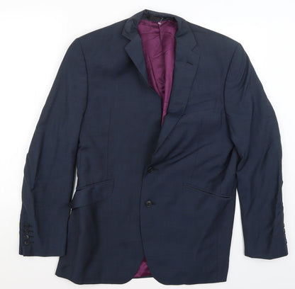 Mens UK Size L Impressions Regular Blue Suit Jacket