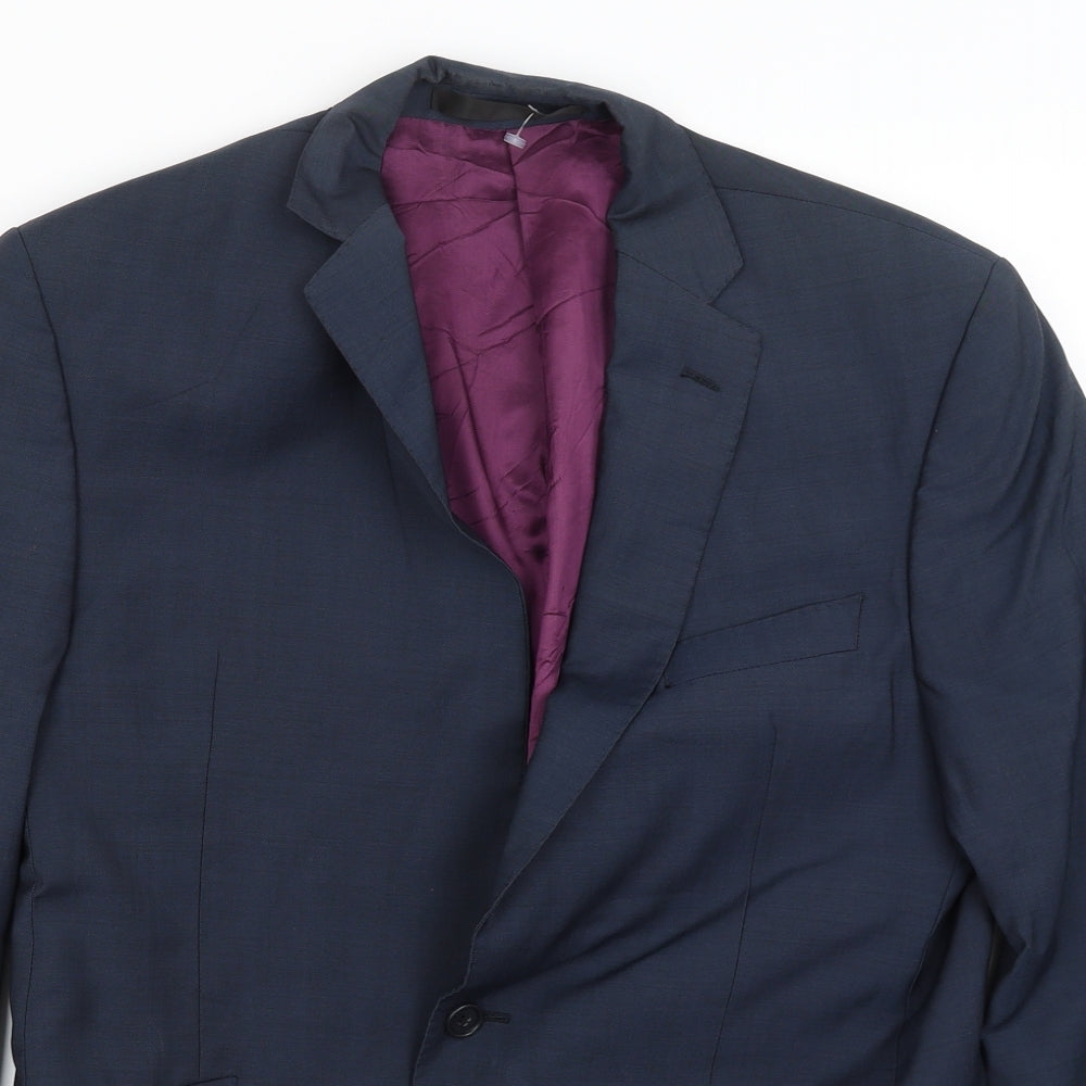 Mens UK Size L Impressions Regular Blue Suit Jacket