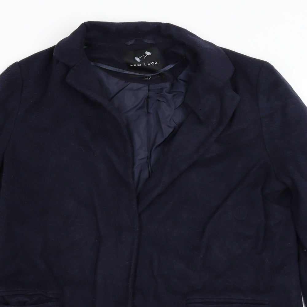 Womens UK Size 12 New Look Blue Overcoat