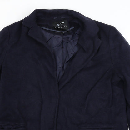 Womens UK Size 12 New Look Blue Overcoat
