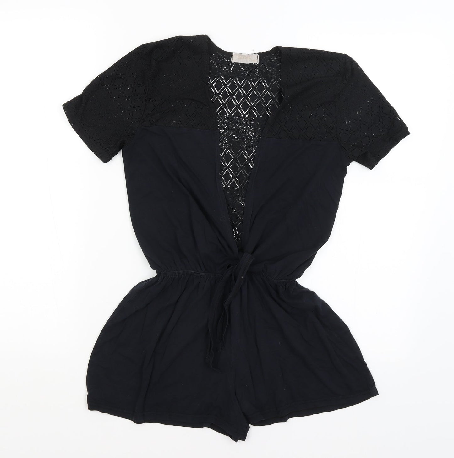 Womens UK Size S Preworn One-Piece Black Romper
