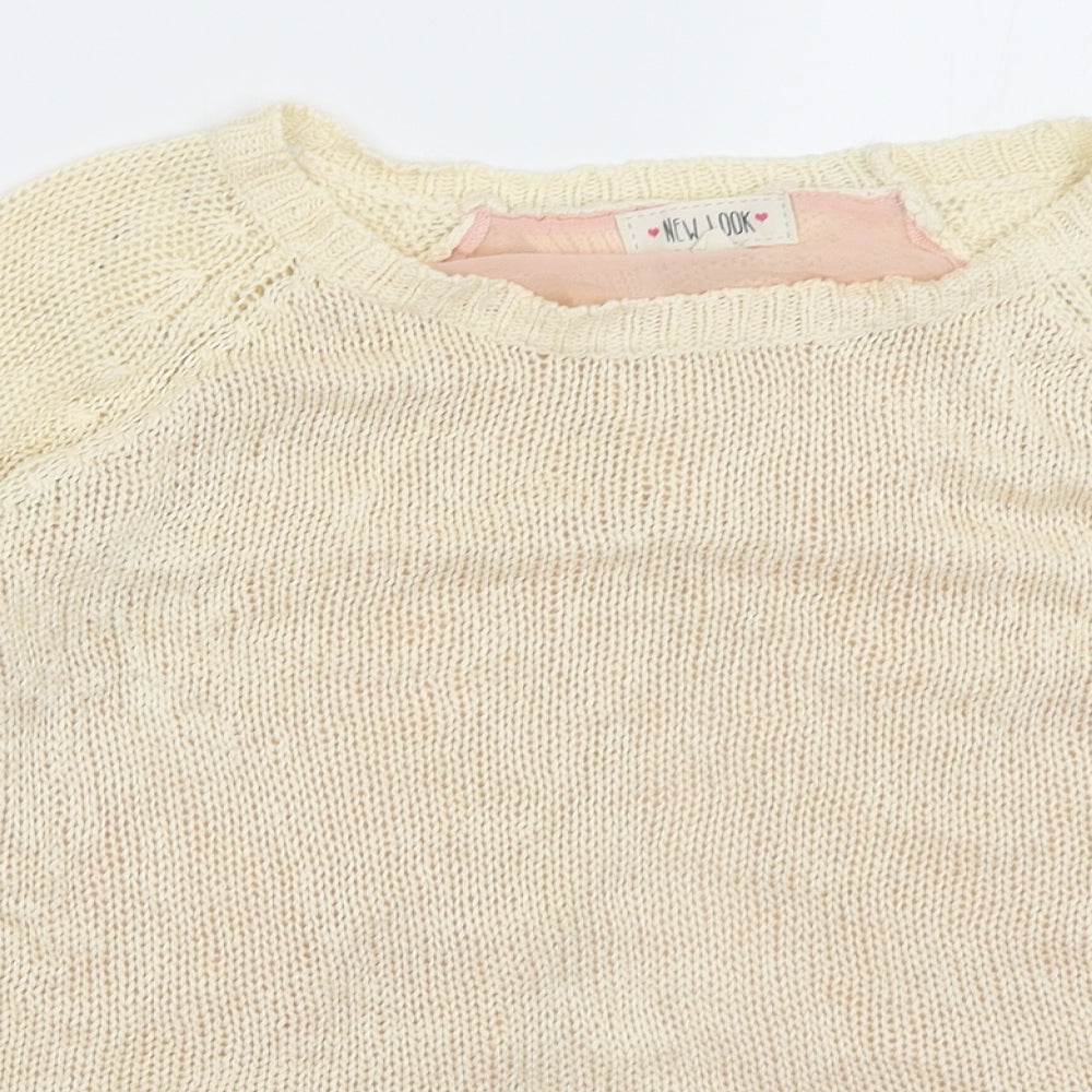 Womens UK Size 8 New Look Ivory Pullover Jumper