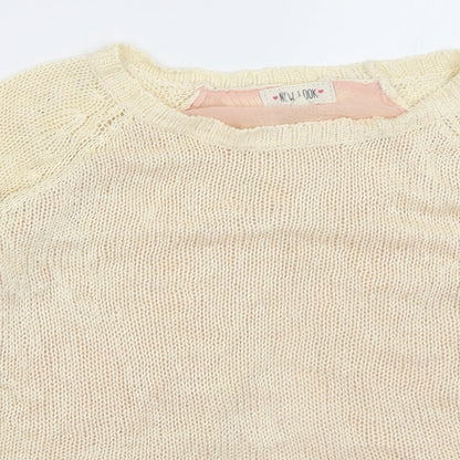 Womens UK Size 8 New Look Ivory Pullover Jumper