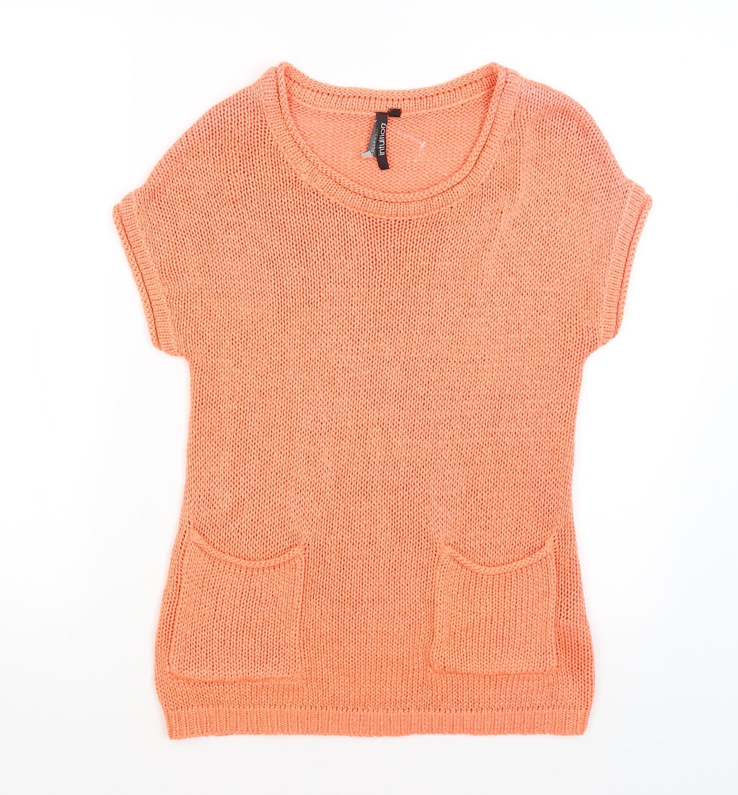 Womens UK Size 8 Intuition Orange Basic T-Shirt