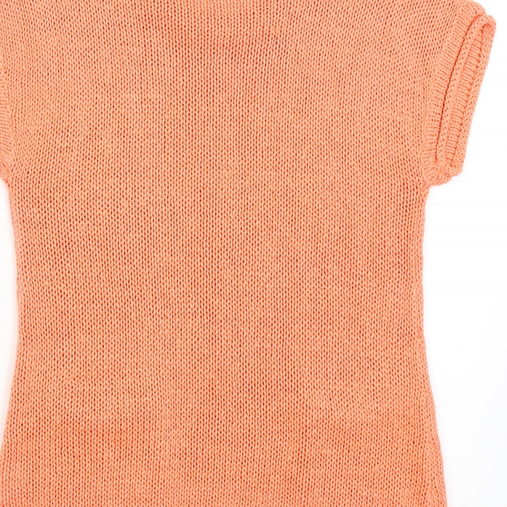 Womens UK Size 8 Intuition Orange Basic T-Shirt