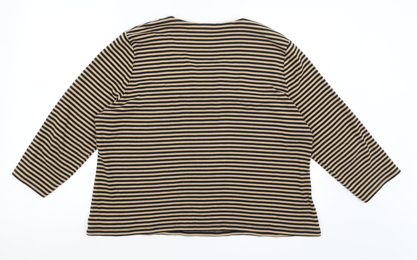 CC Womens Brown Striped  Basic T-Shirt Size XL