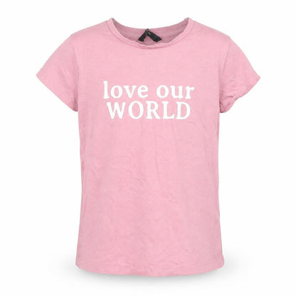 Front view of George girls’ pink basic t-shirt, size 5-6, years