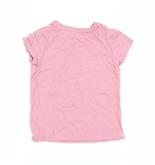 George Girls Pink   Basic T-Shirt Size 5-6 Years