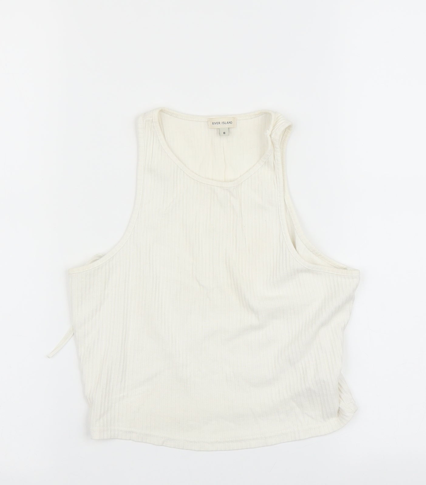 Womens UK Size 8 River Island White Basic Tank