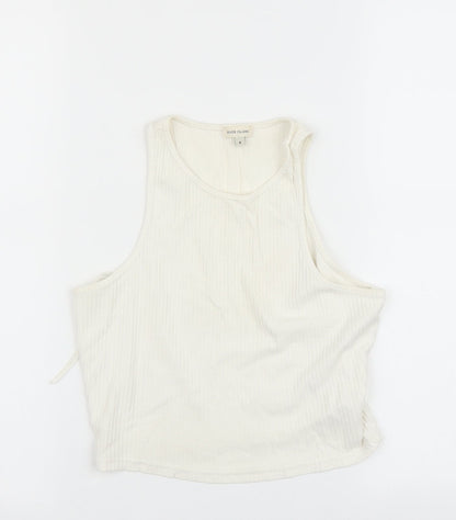 Womens UK Size 8 River Island White Basic Tank