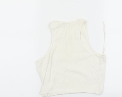 Womens UK Size 8 River Island White Basic Tank