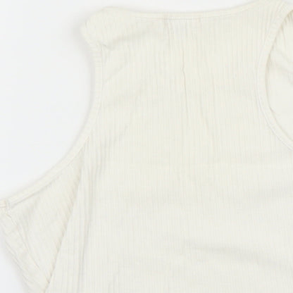 Womens UK Size 8 River Island White Basic Tank